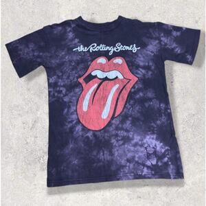 Vintage Look Rolling Stones Purple Tie Dye Band T-Shirt Men's M Graphic Logo Tee